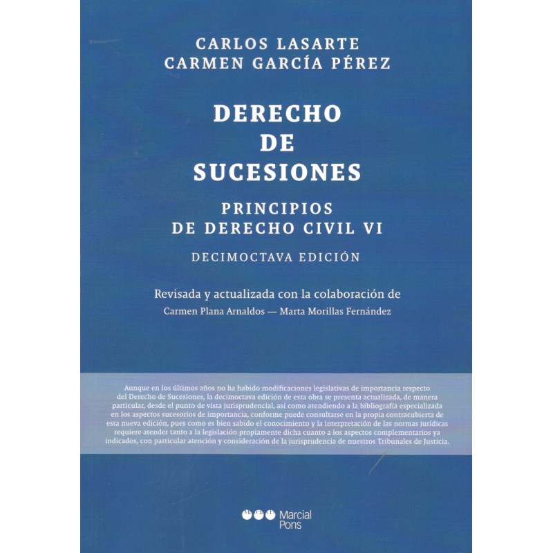 PRINCIPIOS DE DERECHO CIVIL TOMO VI. DERECHO DE SUCESIONES (nueva edición curso 2024-25)