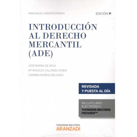 INTRODUCCIÓN AL DERECHO MERCANTIL (novedad curso 2015-2016)