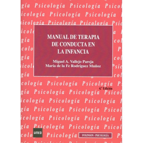 MANUAL DE TERAPIA DE CONDUCTA EN LA INFANCIA (nueva edición curso 2016-17)